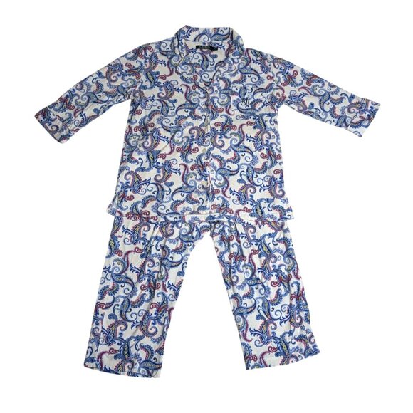 Lauren Ralph Lauren Other - Lauren Ralph Lauren Womens Paisley Pajama Set M Blue & White Cotton Lounge Wear